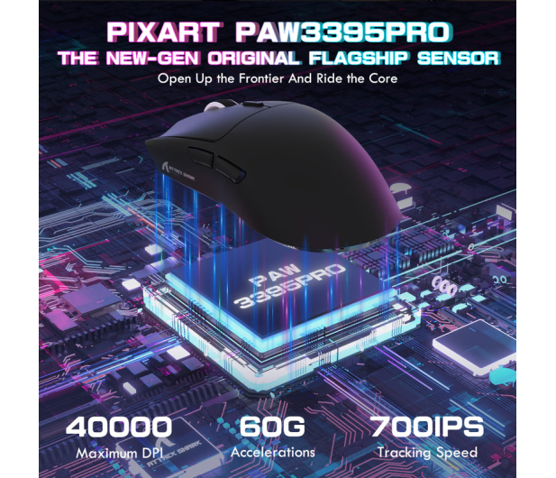 Attack Shark X1 Touchpad PAW3395PRO Omron czarna ze stacją ładującą - 1349825 - zdjęcie 5